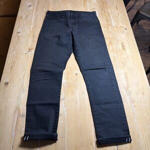 Uniqlo Selvedge Jeans Mens Black Denim Straight Leg Classic Fits 31x32 Fit 32x30